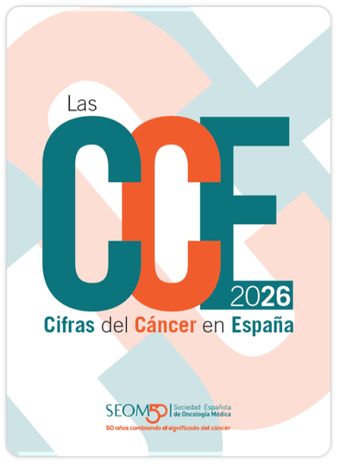 Cover of the report Las cifras del cáncer en España 2026 by SEOM